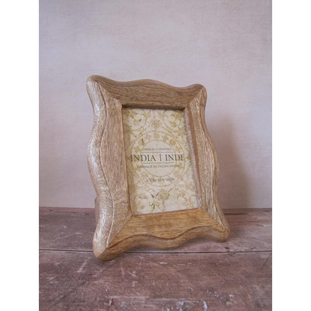 Vintage Wood Wavy Edge Photo Frame - Farmhouse 4 x 6 Picture Frame - Picture 5 of 11